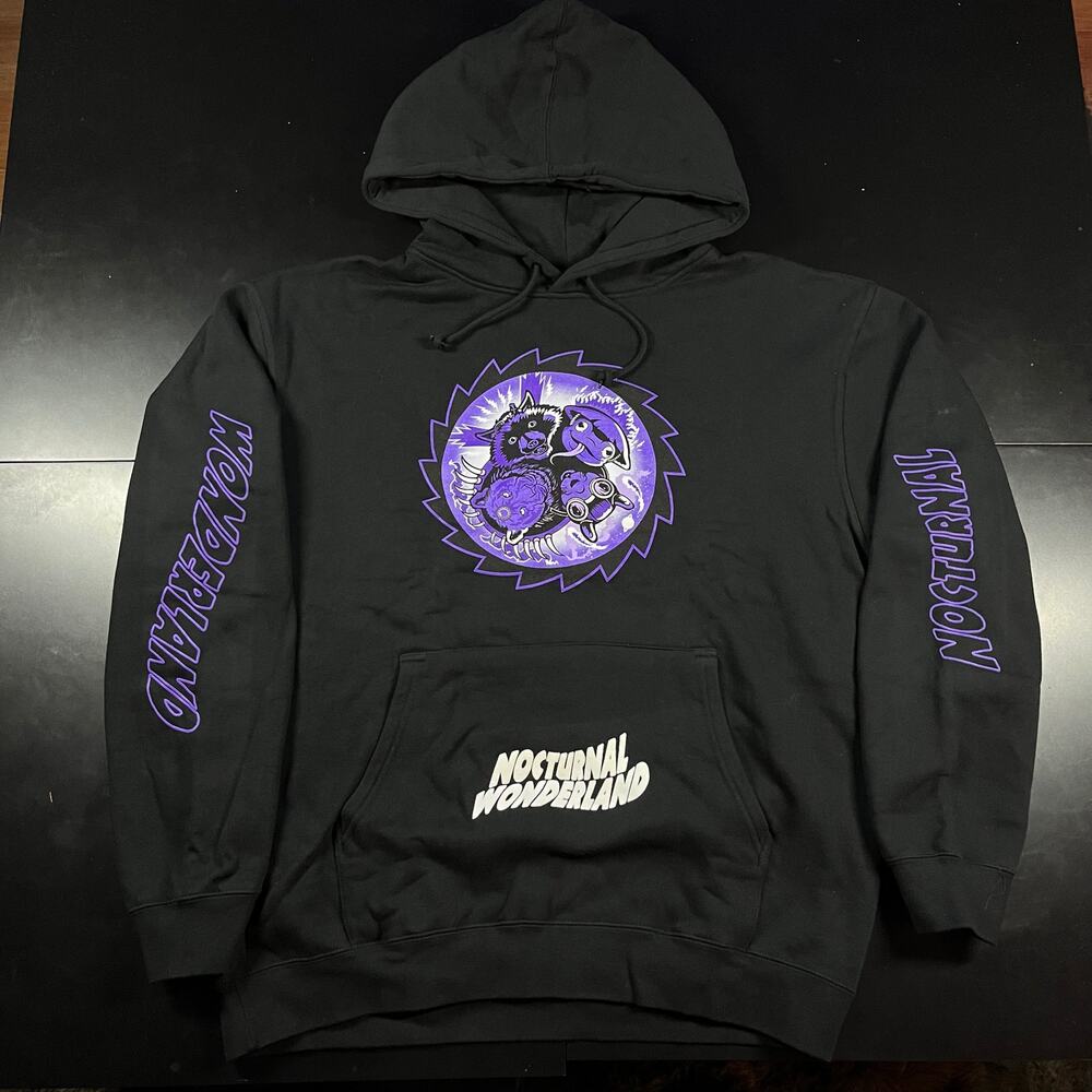 Insomniac Nocturnal‎ Wonderland 2023  Black Pullover Hoodie Men’s Sz XL New